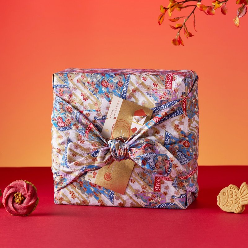 【Lunar New Year Gift Box Pre-order】Spring Bloom. Azure Breeze - Assorted Baked Goods Furoshiki Gift Box - Handmade Cookies - Fresh Ingredients 