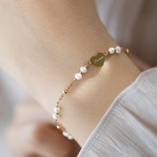 Forever: Bespoke Natural Pearl Engraved Bracelet in 18k Gold-Plated Surgical Steel